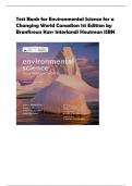 Test Bank for Environmental Science for a  Changing World Canadian 1st Edition by  Branfireun Karr Interlandi Houtman ISBN