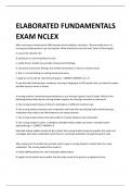 ELABORATED FUNDAMENTALS EXAM NCLEX