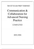 NR 527 EXAM PREP VERIFIED COMMUNICATION & COLLABORATION FOR ADVANCED NURSING