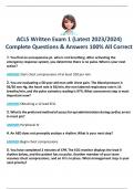 ACLS Written Exam 1 (Latest 2023/2024) Complete Questions & Answers 100% All Correct