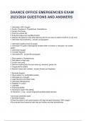 DAANCE OFFICE EMERGENCIES EXAM 2023/2024 QUESTIONS AND ANSWERS