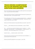 TRUCK DRIVING CHAMPIONSHIP FACTS FOR DRIVERS 2024 EXAM QUESTIONS AND ANSWERS