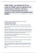 OSMT PREP - All SUBJECTS (Prep cards for OSMT exam for Medical Lab Technicians in Ontario. Covers a variety of subjects learned in the program) Q & A, WITH A GUARANTEED PASS!!