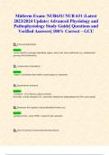 Midterms Exams: NUR631/ NUR 631 (Latest 2023/2024 Updates STUDY BUNDLE WITH COMPLETE SOLUTIONS) Advanced Physiology and Pathophysiology Exams| Questions and Verified Answers| 100% Correct| Grade A- GCU