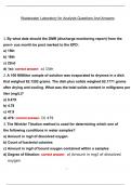 Wastewater Laboratory for Analysts Questions and Answers 2023 with complete solution