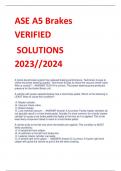 ASE A5 Brakes VERIFIED  SOLUTIONS 2023//2024 