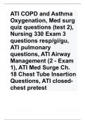 ATI COPD and Asthma Oxygenation, Med surg quiz questions (test 2), Nursing 330 Exam 3 questions