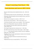 Oregon Cosmetology State Board – Hair Exam Questions and Answers 100% Solved