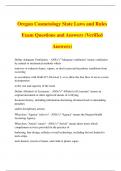 Oregon Cosmetology State Laws and Rules Exam Questions and Answers (Verified Answers)