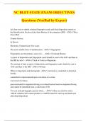 NC BLET STATE EXAM OBJECTIVES Questions (Verified by Expert)