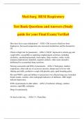 Med-Surg HESI Respiratory Test Bank Questions and Answers (Study guide for your Final Exam) Verified