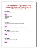 Advent Health ECG (New 2023/ 2024 Update) Questions and Verified Answers _ 100% Correct_ Graded A 