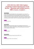 AINS 103 (New 2023/ 2024 Update) Exploring Commercial Insurance Exam  Review _ Questions and Verified Answers_ 100% Correct_ Graded A 