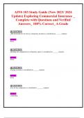 AINS 103 Study Guide (New 2023/ 2024 Update) Exploring Commercial Insurance _  Complete with Questions and Verified Answers_ 100% Correct_ A Grade  