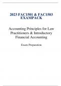 2023 FAC1501 & FAC1503 EXAMPACK Accounting Principles for Law Practitioners & Introductory Financial Accounting Exam Preparation Contents MAY-JUNE 2010