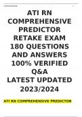 RN ATI COMPREHENSIVE PREDICTOR RETAKE EXAM {NGN} 180 QUESTIONS AND ANSWERS 100% VERIFIED Q&A LATEST UPDATED 2023/2024