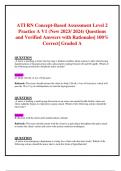 ATI RN Concept-Based Assessment Level 2  Practice A V1 (New 2023/ 2024) Questions and Verified Answers with Rationales| 100%  Correct| Graded A