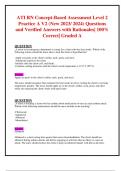 ATI RN Concept-Based Assessment Level 2 Practice A V2 (New 2023/ 2024) Questions  and Verified Answers with Rationales| 100% Correct| Graded A 