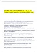  Florida Civic Literacy Exam (FCLE) Study Guide questions and answers well illustrated.