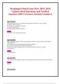 Dysphagia Final Exam (New 2023/ 2024 Update) Real Questions and Verified  Answers| 100% Correct| Already Graded A 