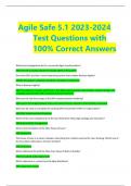 Agile Safe 5.1 2023-2024 Test Questions with 100% Correct Answers