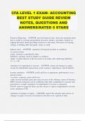 CFA LEVEL 1 EXAM- ACCOUNTING BEST STUDY GUIDE REVIEW NOTES, QUESTIONS AND ANSWERS/RATED 5 STARS 