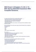 NSCI Exam 3 (Chapters 13, 20, 8, 11) BHC Spring 2023/2024 Questions With Complete Solutions.