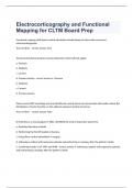 Electrocorticography and Functional Mapping for CLTM Board Prep with correct answers 2023/2024