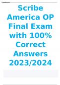 Scribe America OP Final Exam with 100% Correct Answers 2023/2024