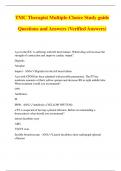 TMC Therapist Multiple-Choice Study guide Questions and Answers (Verified Answers)