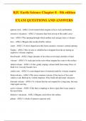 BJU Earth Science Chapter 8 - 5th edition EXAM QUESTIONS AND ANSWERS