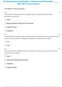 NC dental hygiene Sterilization_ Infection control Questions with 100% correct answers