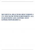 2023 MENTAL HEALTH RN HESI VERSION 1 (V1) TEST BANK WITH SCREENSHOTS .ALL 55 QUESTIONS AND ANSWERS .NEXT GENERATIONG