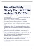 LATEST Collateral Duty Safety Course Exam revised (Q AND A)