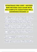 DYNATRACE PRO CERT –HAYDEN NEW REVISED 2024 EXAM WITH 450 COMPLETE QUESTIONS WELL ANSWERED/GRADED A+ 