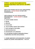 CSMLS - protein electrophoresis for dummies Questions And Answers All 100% Correct 