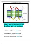 Bio 116 Exam Two: Blood (Review Questions) with Best Solutions.