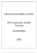 NR 443 EXAM PREP LATEST RN COMMUNITY HEALTH NURSING ANSWERED 2023