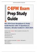 NCC EFM Exam Breakdown & Study Guide Review with 72 Questions & Answers, Already Graded A+ 2023-2024. 