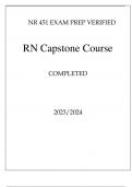 NR 451 EXAM PREP VERIFIED RN CAPSTONE COURSE COMPLETED 20232024.