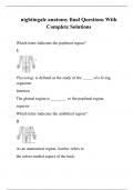 nightingale anatomy final Questions With Complete Solutions