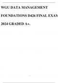 WGU DATA MANAGEMENT FOUNDATIONS D426 FINAL EXAM 2024 GRADED A+.