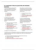 ATI LEADERSHIP B PRACTICE QUESTIONS AND ANSWERS 2024