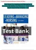 Test Bank for Leading and Managing in Nursing 7th  Edition by Yoder Wise :Test Bank For Leading and Managing in Nursing 8th Edition: Test Bank For Leading and Managing in Nursing, 8th Edition by Patricia S. Yoder-Wise