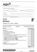 AQA GCSE BENGALI Foundation Tier Paper 3 Reading QP 2023