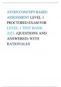 ATI RN CONCEPT BASED ASSESSMENT LEVEL 1 PROCTORED EXAM FOR LEVEL 1 TEST BANK 2023. (QUESTIONS AND  ANSWERED) WITH RATIONALES