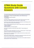 CPMA Study Guide Questions with Correct Answers 