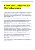 Bundle for CPMA Exam Questions with All Correct Answers