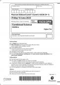  Edexcel gcse higher combined science physics paper 2 june 2023