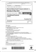 Edexcel gcse foundation combined science chemistry paper 1 june 2023